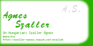 agnes szaller business card