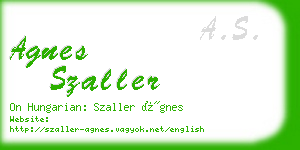 agnes szaller business card